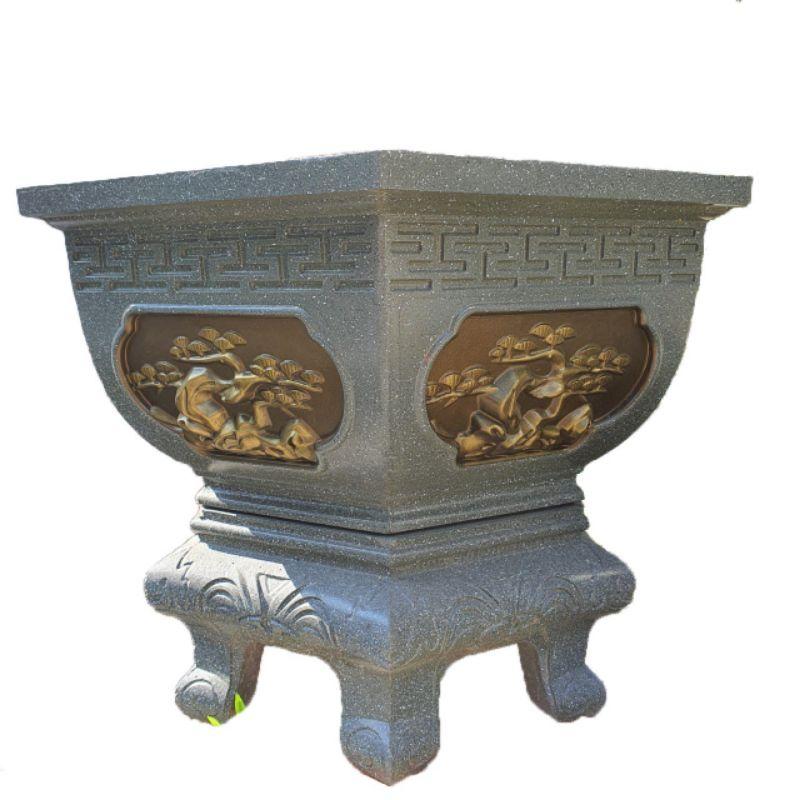 Khuôn đúc chậu cảnh lục giác rộng 75 kèm chân dáng bầu nhựa abs mẫu cây tùng