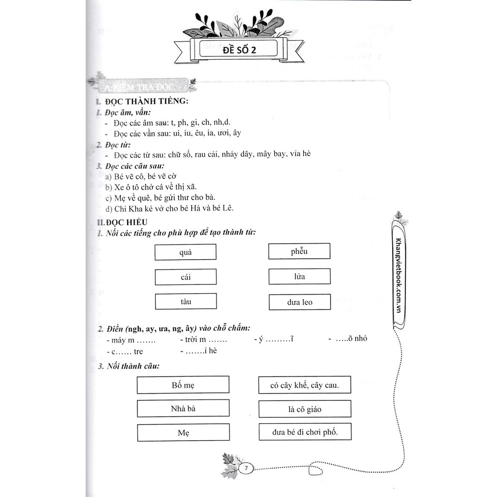 Sách - 100 Đề Kiểm Tra Tiếng Việt Lớp 1 Tập 1
