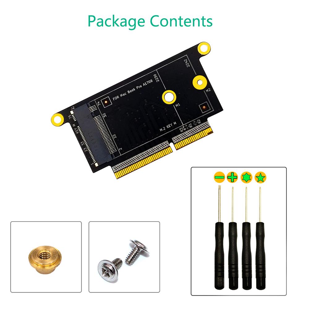 Thẻ chuyển đổi SSD sang giao diện M.2 NVMe M-key 2230/2242.Thay thế thẻ chuyển đổi SSD cho MacBook Pro A1708
