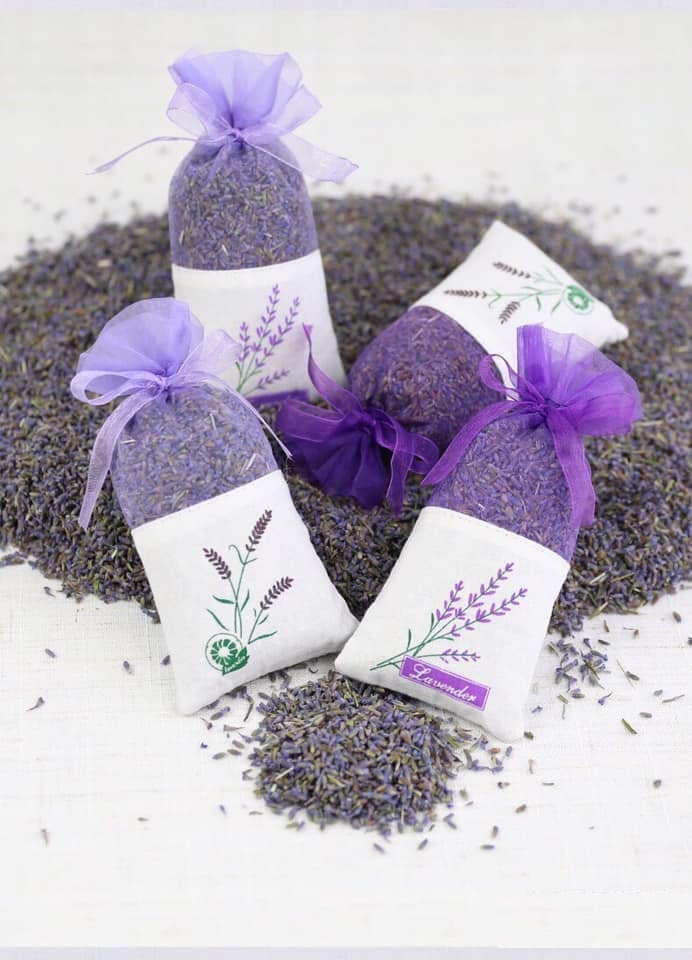 Combo 3 Túi Thơm Nụ Hoa Khô Oải Hương Lavender - Tặng 1 lọ tinh dầu Quế