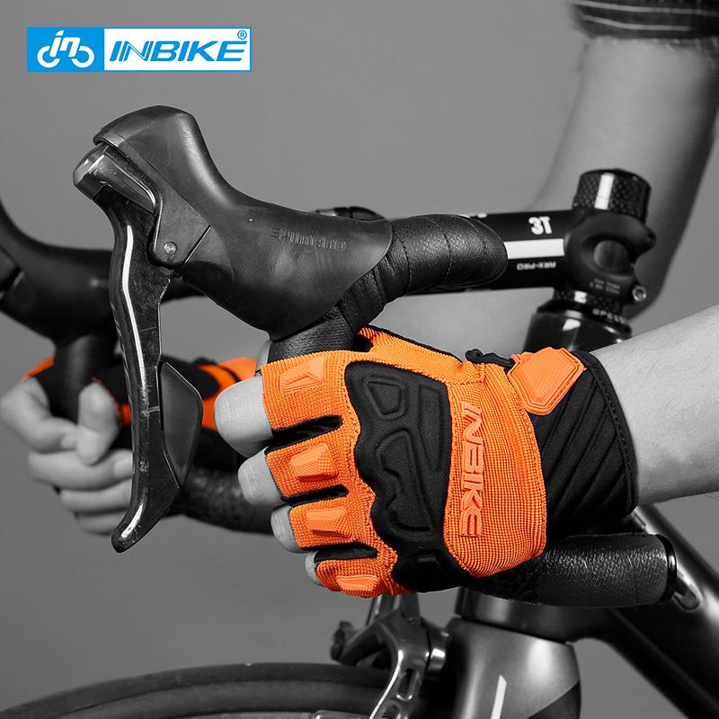 INBIKE Găng Tay Xe Đạp Fingerless Găng Tay Xe Đạp MTB Thể Thao Ngoài Trời Mùa Hè 5Mm Miếng Lót Xe Đạp Ngón Thoáng Khí