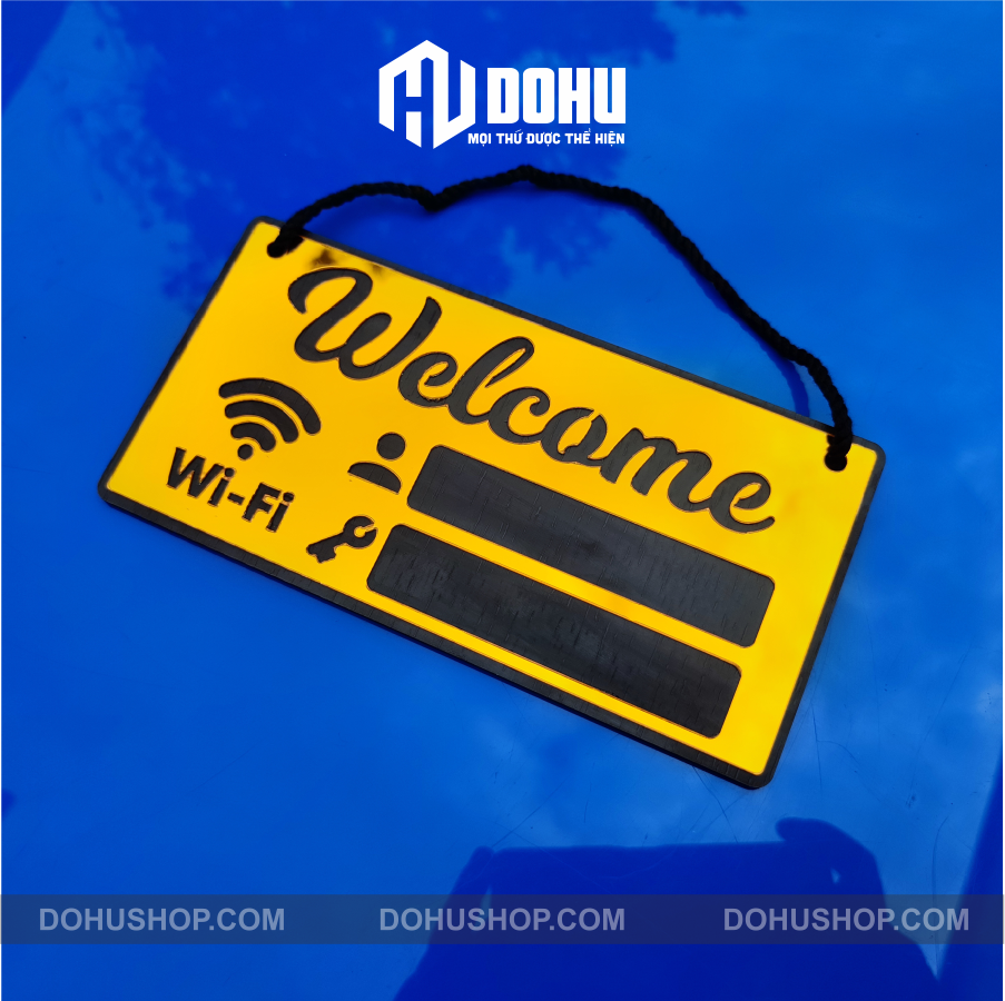 Bảng Gương Vàng Ghi Password Wifi DOHU24 Trang Trí Quán Cà Phê, Trà Sữa, Nhà Hàng, Khách Sạn