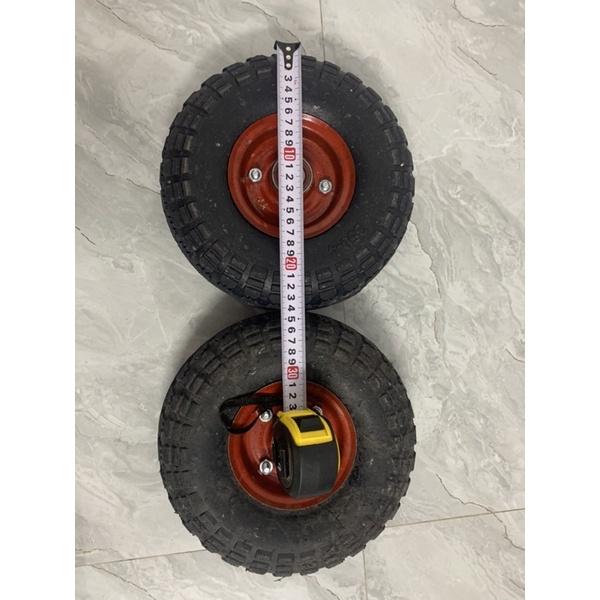 Bánh đỏ béo cao su đặc đường kính 25cm chuyên lắp xe đẩy, xe rùa