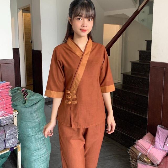 Đồ Lam Đi Chùa # Bà Lai 3Nút # Quần Áo Nữ # Đồ Bộ Nữ