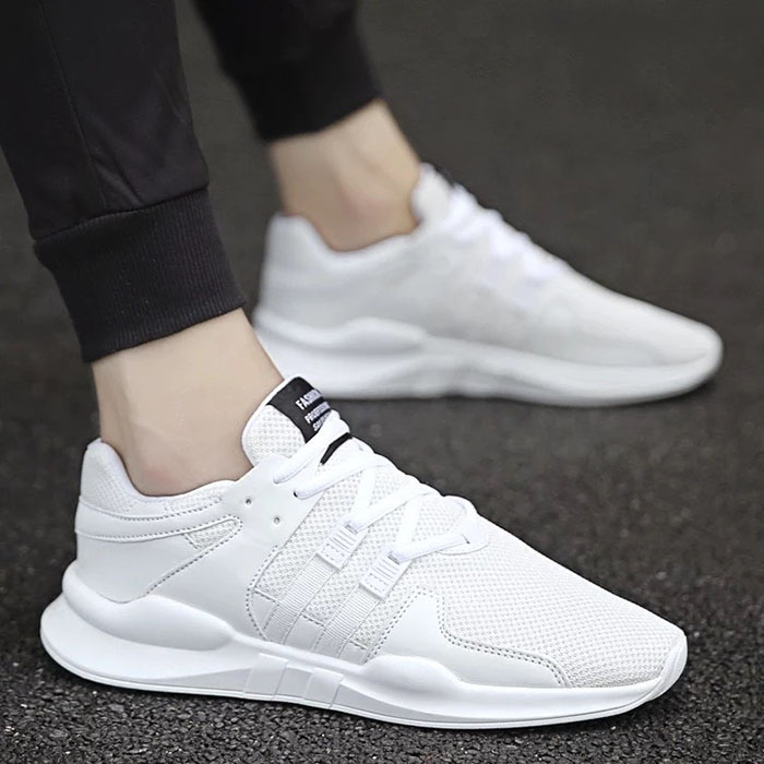 Hình ảnh Giày thể thao nam Sneaker03, đế casu chống trơn trượt, thời trang phong cách trẻ - Trắng