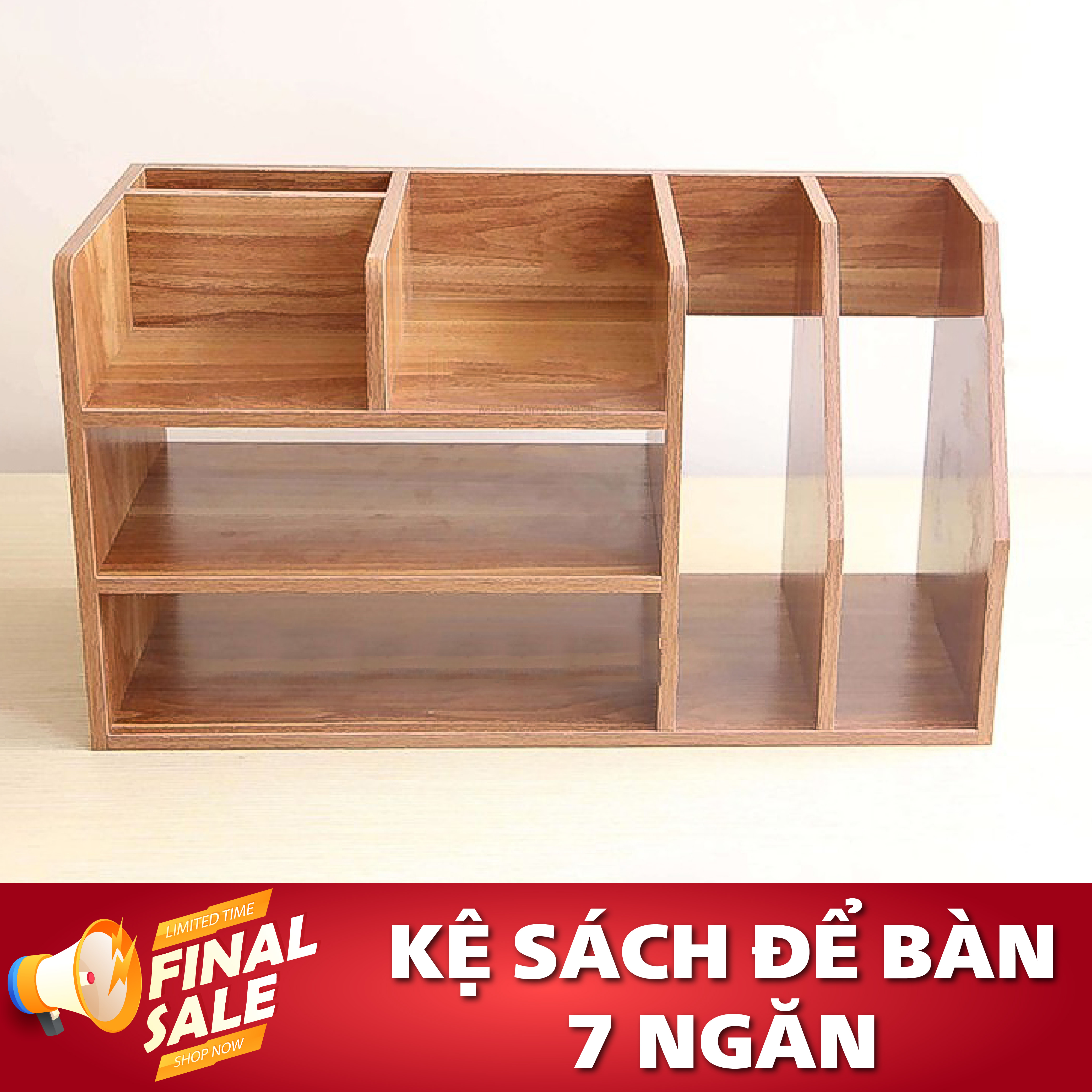 Kệ sách mini 7 ngăn để bàn thiết kế gọn gàng và tiện lợi, Kệ sách mini đa năng chất lượng tốt nhất