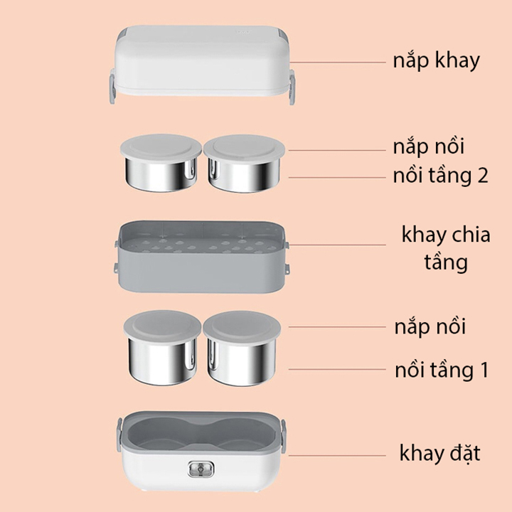 Hộp cơm điện hâm nóng và nấu chín thức ăn DORON- Hàng Nhập Khẩu