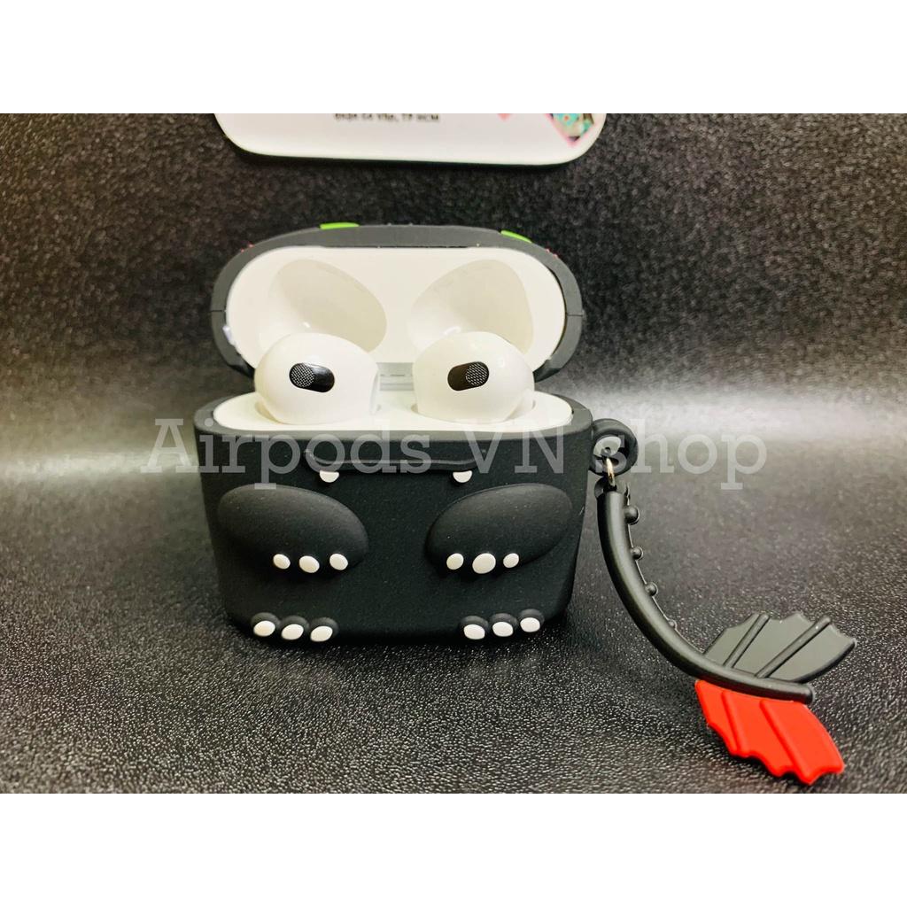 Bao Case Ốp dành cho Airpods 3 rồng sún răng đen siêu cool silicon cao cấp