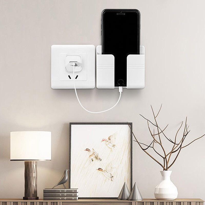 Kệ Dán Tường Giá Treo Sạc Điện Thoại, Để Điều Khiển Tivi, Điều Hòa, Kệ Dán Tường Để Remote
