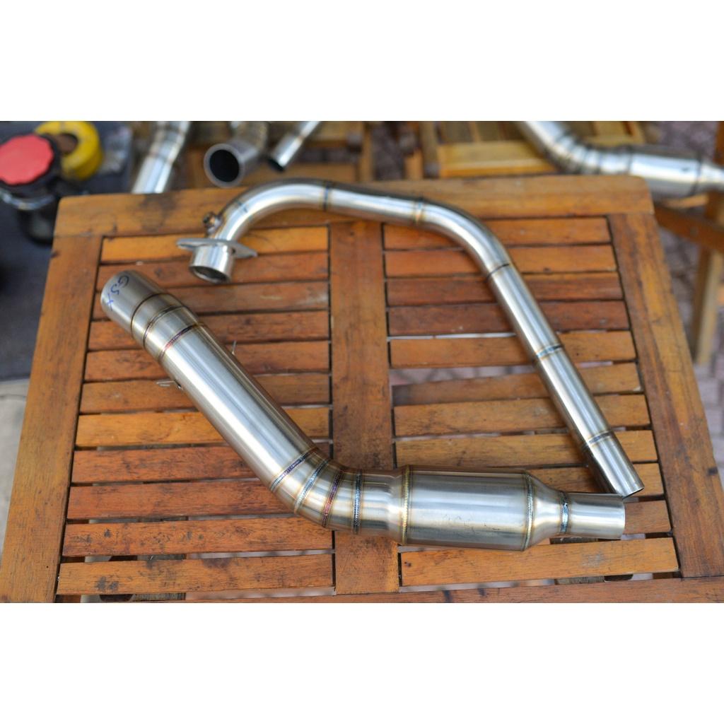 Cổ pô inox 304 bầu lưới tổ ong cho các dòng xe máy côn tay YAMAHA, HONDA và SUZUKI