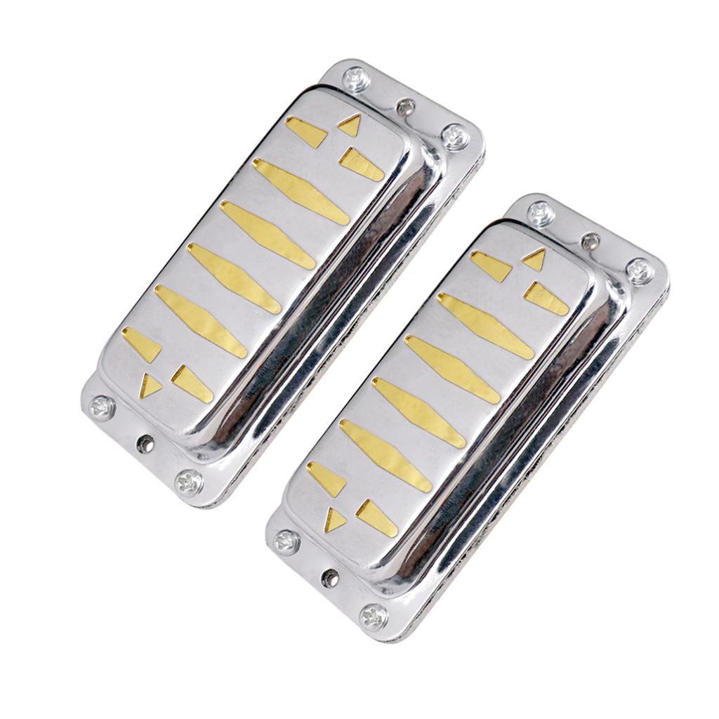 2pcs Silver Electric Guitar Double Coil Humbucker Pickup Neck&Bridge Pickups