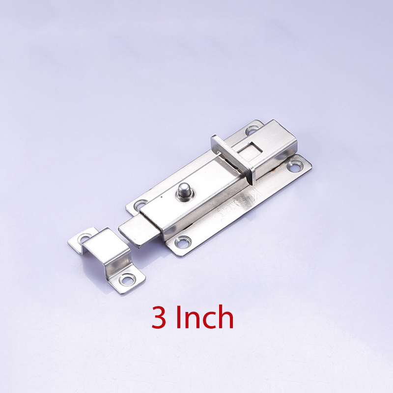 Chốt cửa ngang bằng inox không gỉ 3 inch; 4 inch tùy chọn (có nút ấn tự nhả - loại nhỏ)