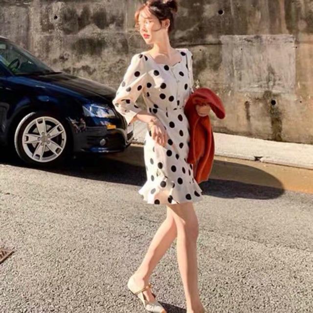 Đầm Suông Ngắn Trắng Bi Freesize