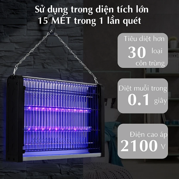 Cao cấp- Đèn Bắt Muỗi, Diệt Côn Trùng Công Nghiệp 46cm