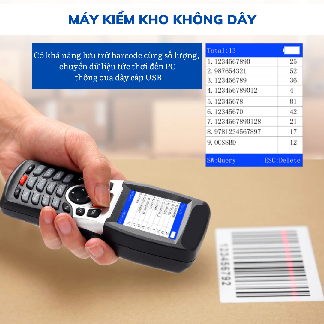 Máy quét mã vạch PDA – Máy kiểm kho PDA 1D- Máy PDA M1 (Hàng chính hãng)