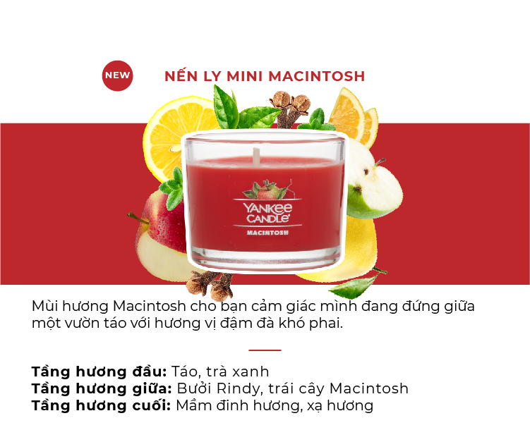 Nến ly mini Yankee Candle - Macintosh