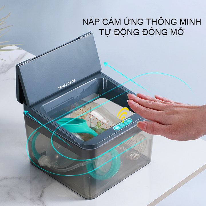 Hộp để đồ thông minh khử trùng bằng tia UV, với nắp cảm biến tự động đóng mở thông minh