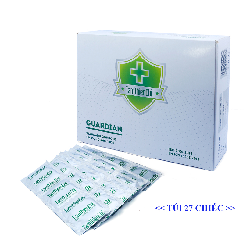 Bộ 27 cái bao cao su Tâm Thiện Chí Guardian mỏng trơn