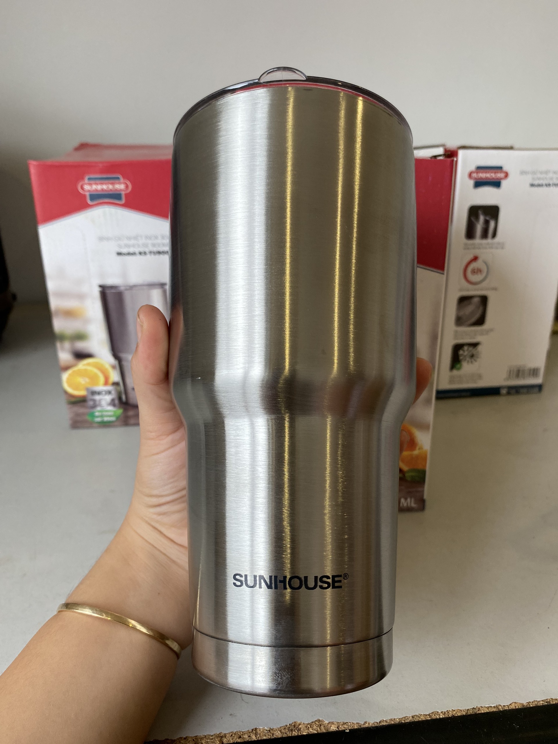 BÌNH GIỮ NHIỆT INOX 304 SUNHOUSE 900ML KS-TU900I