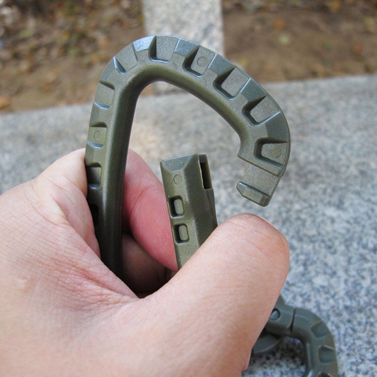 5 Pcs/pack Plastic Climbing Carabiner D-Ring Key Chain Clip Hook Camping Buckle Snap