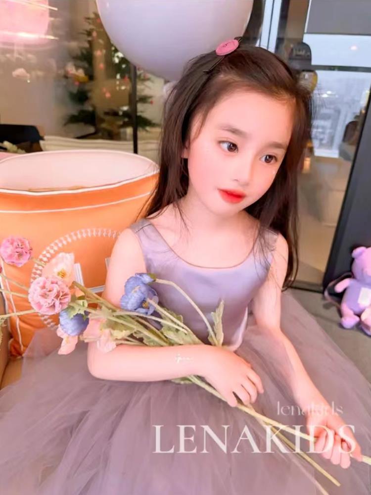 DONGSHOP HOT Cô gái ăn mặc mùa hè 2023 váy công chúa tây cho trẻ em váy cô gái mùa hè váy lụa