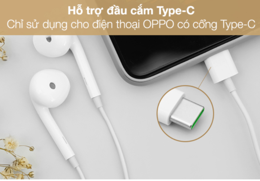 Tai nghe chân type C dùng cho Oppo Reno 5G, Oppo reno 6 Series, Oppo Find X3 5G….