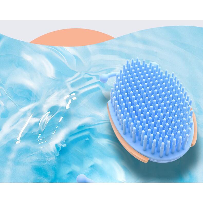 Bàn chải silicone dùng tắm, gội đầu massage MINAN cho bé