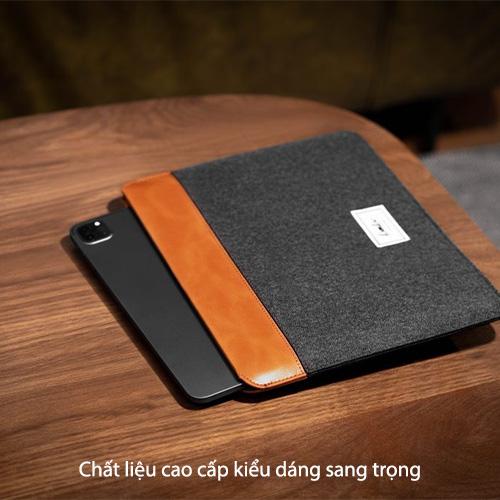 TÚI CHỐNG SỐC TOMTOC (USA) FELT &amp; PU LEATHER CHO IPAD 9.7-11/12.9 /16 INCH bảo vệ chất lượng và ngăn ngừa trầy xước - HÀNG CHÍNH HÃNG