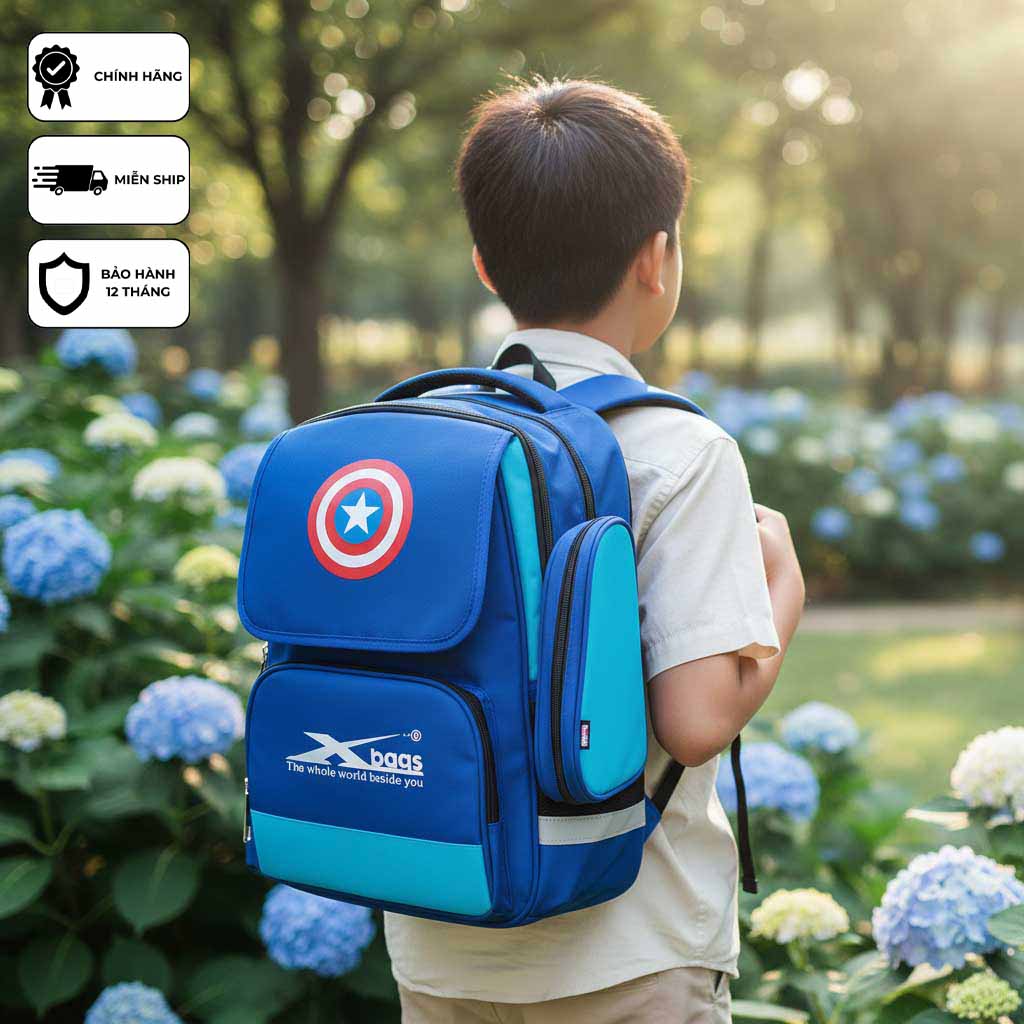 Balo học sinh nam cấp 1 Xbags Power Xb 3017, balo phong cách cho bé trai
