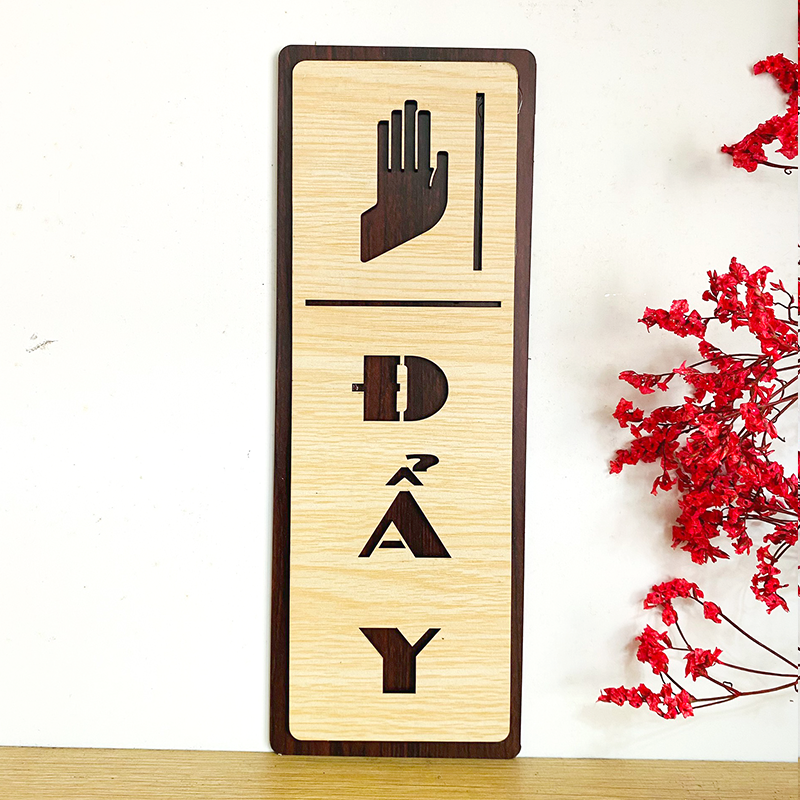 PP13 - Bảng gỗ dán cửa Kéo - Đẩy, Pull - Push decor trang trí – Hướng dọc