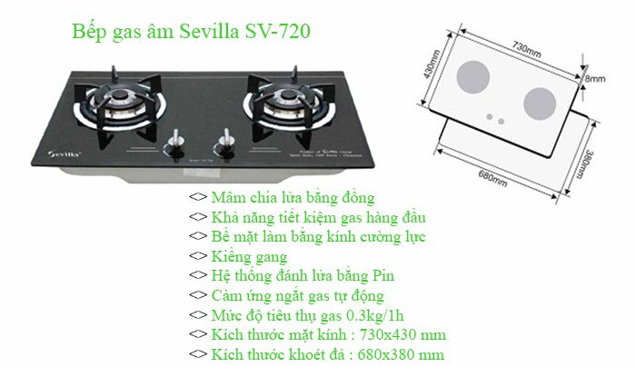 Bếp gas &acirc;m Sevilla SV-720