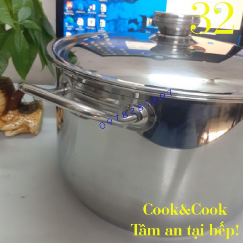 Nồi luộc gà inox 15 lít size 32 đáy từ