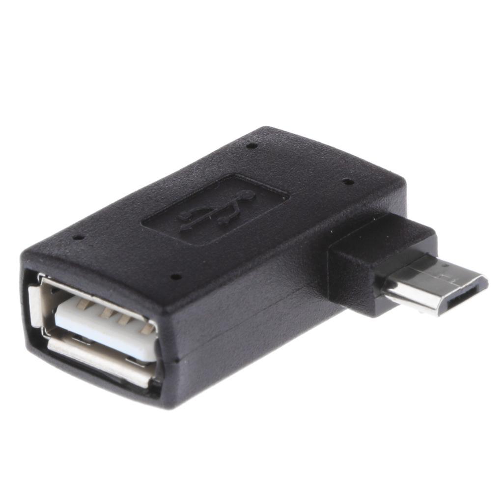 3 Pieces 90 Degree Right Angle Micro USB 2.0 OTG Host Adapter With USB Power