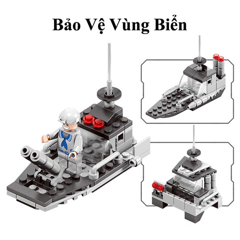 Đồ Chơi Xếp Hình Chiến Hạm 6 IN 1 Chất Liệu Nhựa ABS An Toàn Thân Thiện Cho Bé