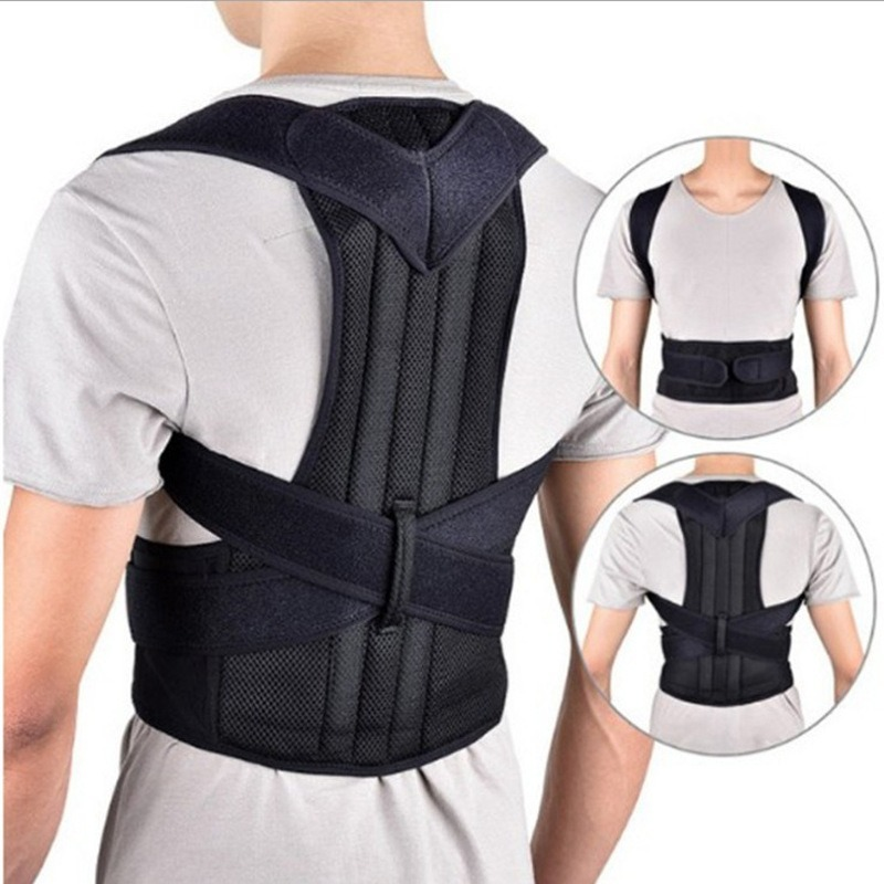 Bộ chỉnh sửa tư thế nẹp lưng Có thể điều chỉnh hỗ trợ lưng hoàn toàn Cải thiện tư thế lưng để giảm đau lưng trên và dưới cho trẻ em người lớn Color: Black Size: 5xl