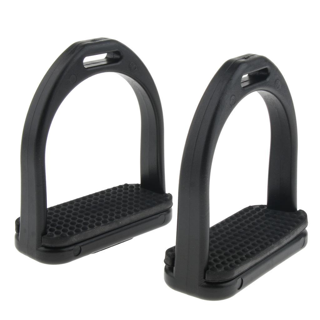 2 Pair Adult Kid English Stirrups Horse Riding Bendy Anti-slip Rubber Treads