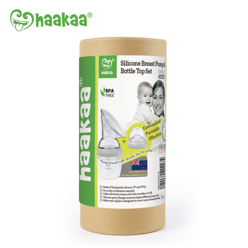 Combo Cốc hứng sữa Gen.3 160ml kèm núm ti chảy chậm Haakaa. Chất liệu silicone an toàn, cao cấp. Không chứa BPA, PVC và phthalate
