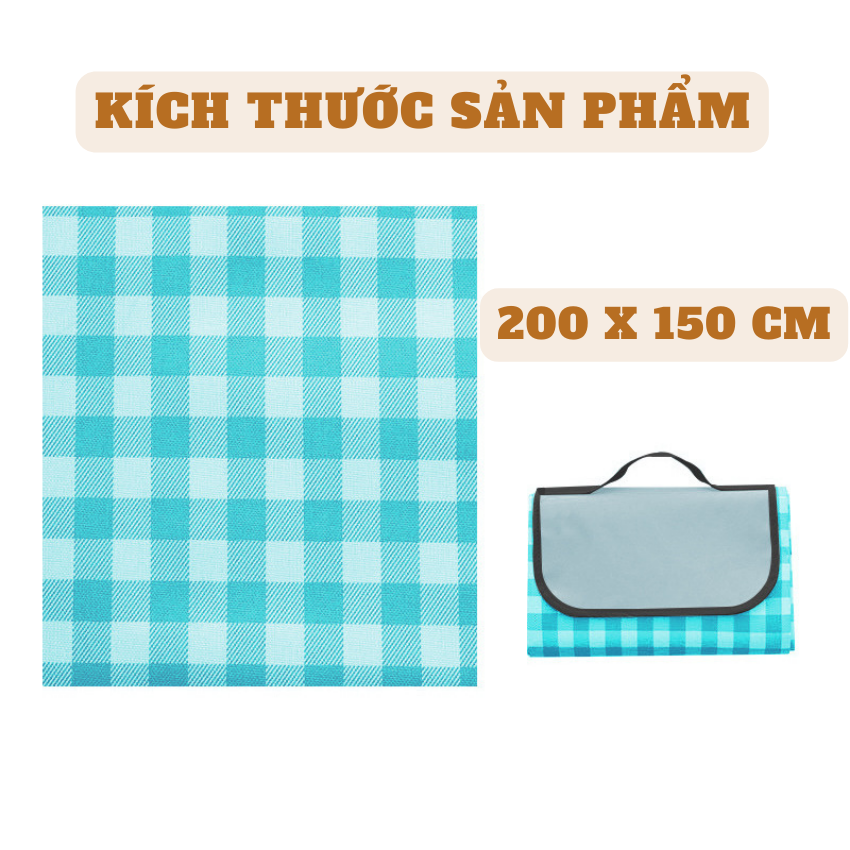 Thảm dã ngoại picnic chống ẩm đi cắm trại du lịch phượt kích thước 200 x 150 cm chất liệu vải oxford chống nước