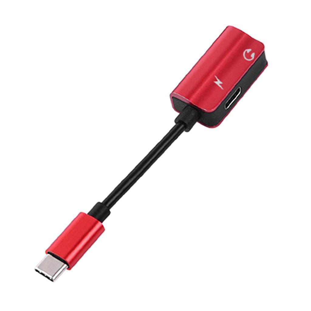 2 Pieces 2 in 1 Type C to 3.5mm Charger Audio Adapter Headphone USB C Cable