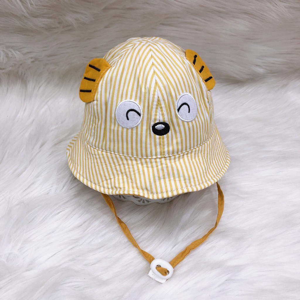 Nón Vành Bé Trai Lật Gấu Cười Cao Cấp Duy Ngọc Size 48 Dành Cho Bé Từ 1 Đến 2 Tuổi, hàng chính hãng