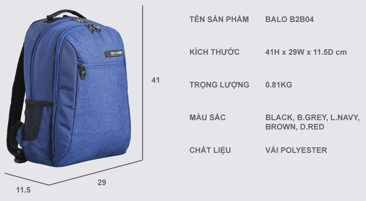 Balo SimpleCarry B2B04 (11.5 x 41 cm)