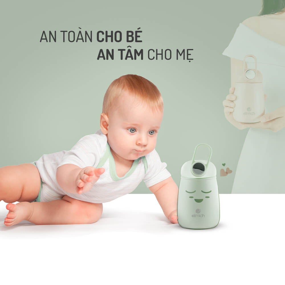 Bình đựng thức ăn giữ nhiệt Elmich EL8017 300ml, EL8018 400ml, EL8019 600ml, Hàng chính hãng, ủ cháo, Inox 316 - JoyMall