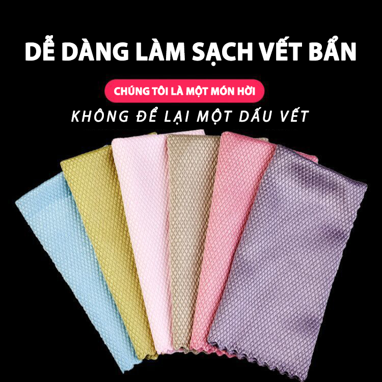 Combo 5 khăn lau kính gương siêu sạch, không rụng lông, không lưu vết, hút nước tốt, chất liệu Microfiber – Mihoco2021-Giao màu ngẫu hiên