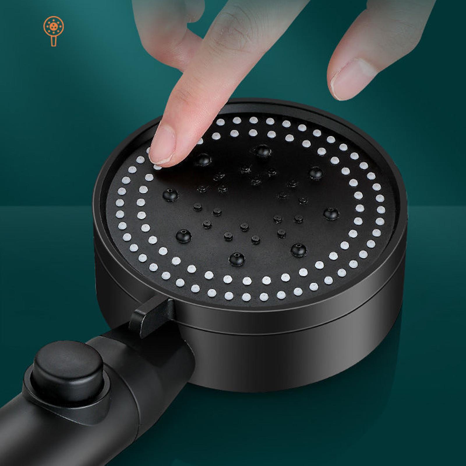 Round Shower Sprayer, High Pressure Adjustable Black for Bathroom Bath Water Outlet