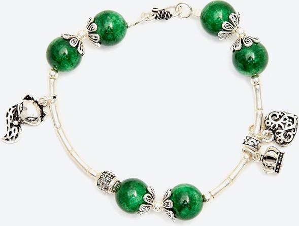 Vòng tay cẩm thạch sơn thủy phối hồ ly Ngọc Quý Gemstones