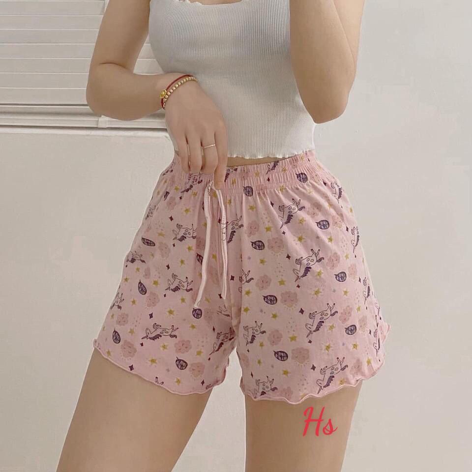 Quần short nữ Quần đùi Nữ Chạy Viền Quần Đùi Ngủ Nữ Họa Tiết Cutequần đùi dáng bánh bèo, đồ ngủ mặc lên thoải mái,xinh