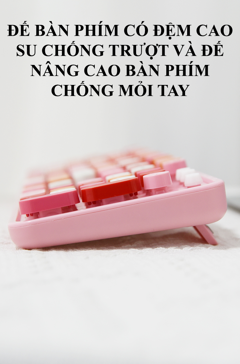 Bàn phím và chuột MOFII SWEET DM kết nối bằng chip USB 2.4G và BLUETOOTH với thiết kế nút tròn và màu sắc vô cùng dễ thương - Hàng Chính Hãng