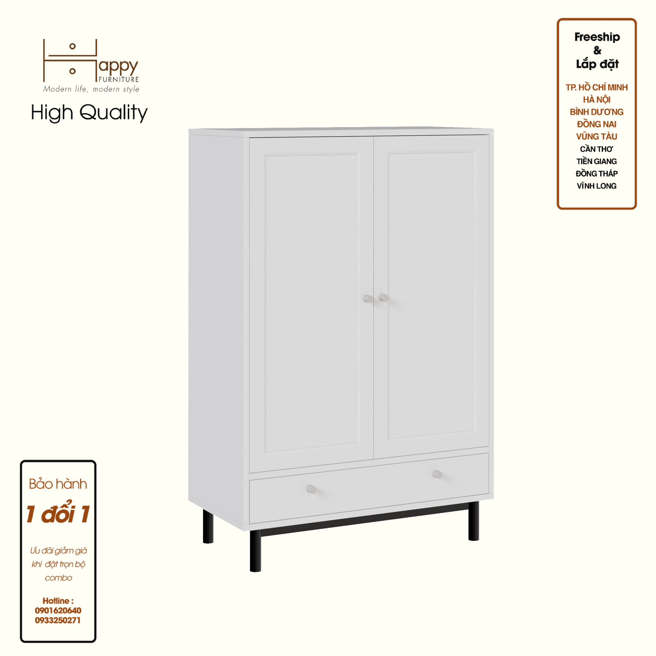 [Happy Home Furniture] CATY, Kệ sách 3 tầng 2 cửa mở - chân sắt, 80cm x 39cm x 120cm ( DxRxC), KSA_057