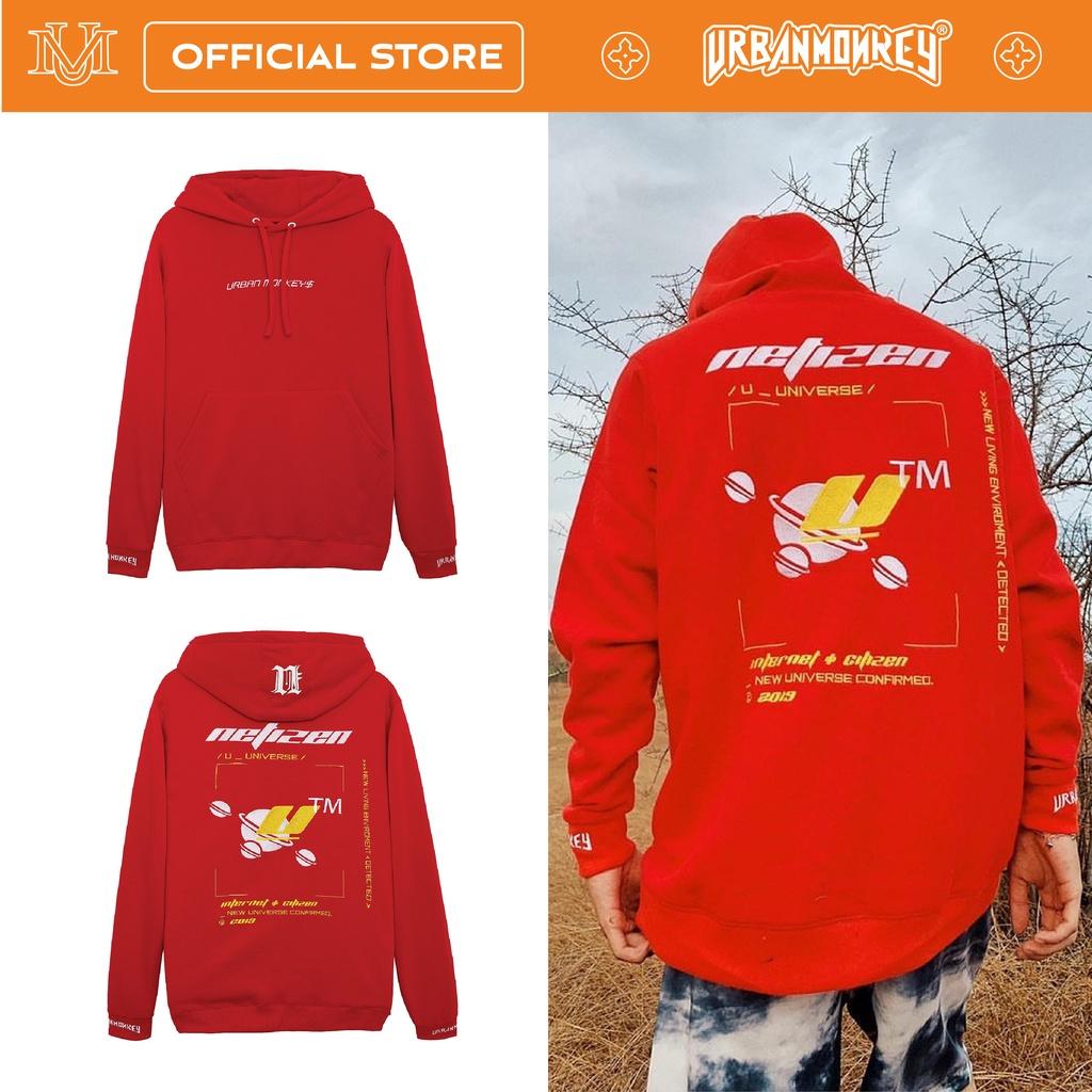Áo Hoodie URBAN MONKEY NETIZEN Đỏ Thiết Kế Và Hình In Nổi Bật