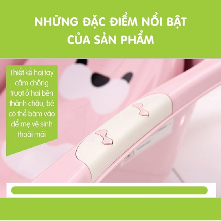 Chậu tắm nhựa cao cấp kèm kệ đỡ cho bé hình ếch ngộ nghĩnh